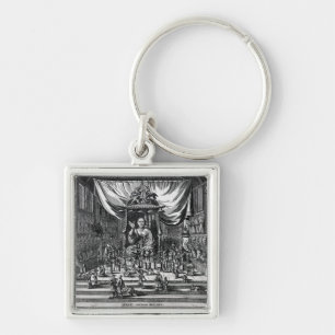 A Buddhist Temple, an illustration Key Ring