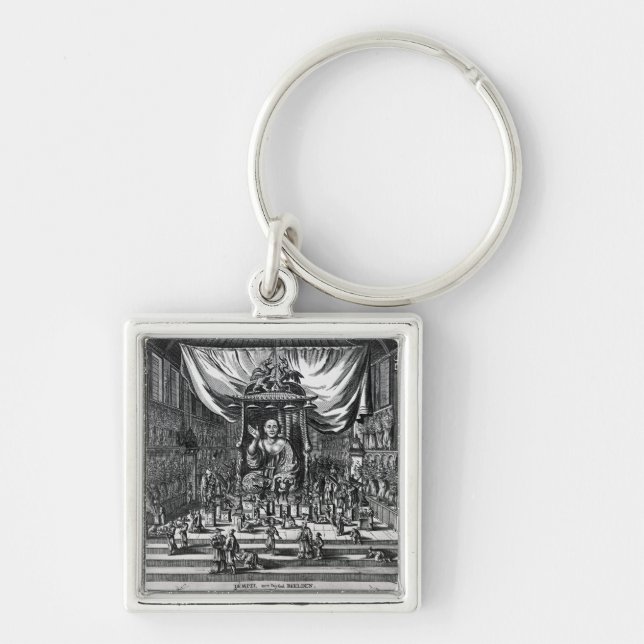 A Buddhist Temple, an illustration Key Ring (Front)