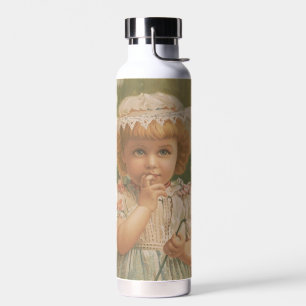 "A Budding Easter" Vintage Illustration, ca. 1890 Water Bottle