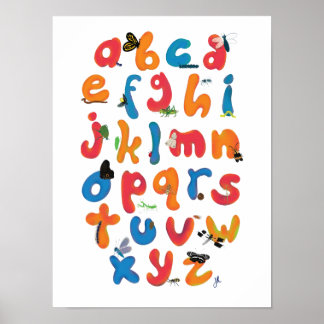 A Bug Collection Alphabet Children Wall Art