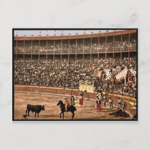 A bull fight, Barcelona, Spain vintage Photochrom Postcard