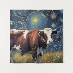 A Bull in The Starry Night Tapestry
