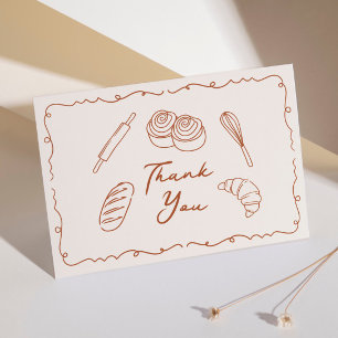 A Bun in the Oven Baby Shower Folded Thank You Card