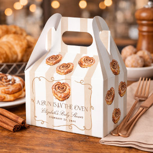 A Bun in the Oven Cinnamon Roll Theme Baby Shower Favour Box