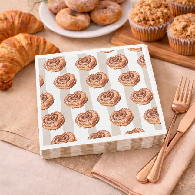 A Bun in the Oven Cinnamon Roll Theme Baby Shower Napkin (A Bun in the Oven Cinnamon Roll Theme Baby Shower Napkins)