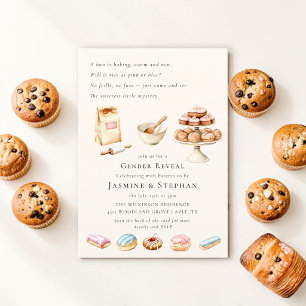 A Bun is Baking Gender Reveal Party Invitation