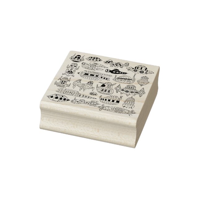 A bunch of Alien Spacecraft Rubber Stamp (Stamp)