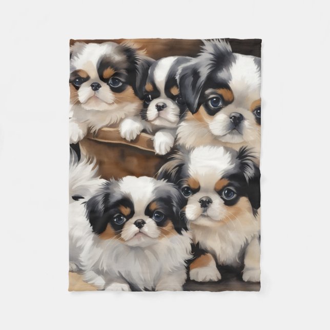 A bunch of Chin Love Fleece Blanket (Front)