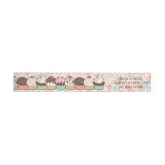 A Bunch of Cupcakes Wrap Around Address Labels