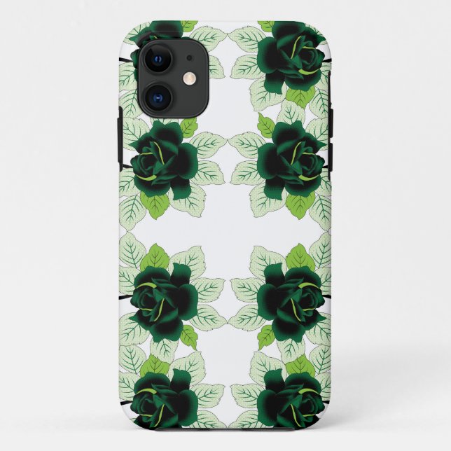 a bunch of green flowers on a white background Case-Mate iPhone case (Back)