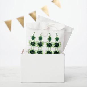 a bunch of green flowers on a white background favour bag
