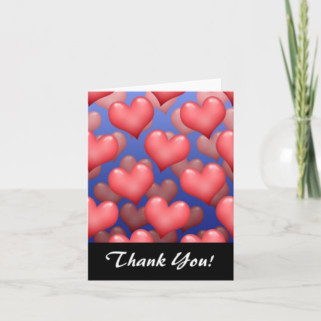 A Bunch of Hearts Thank You Card (Front)
