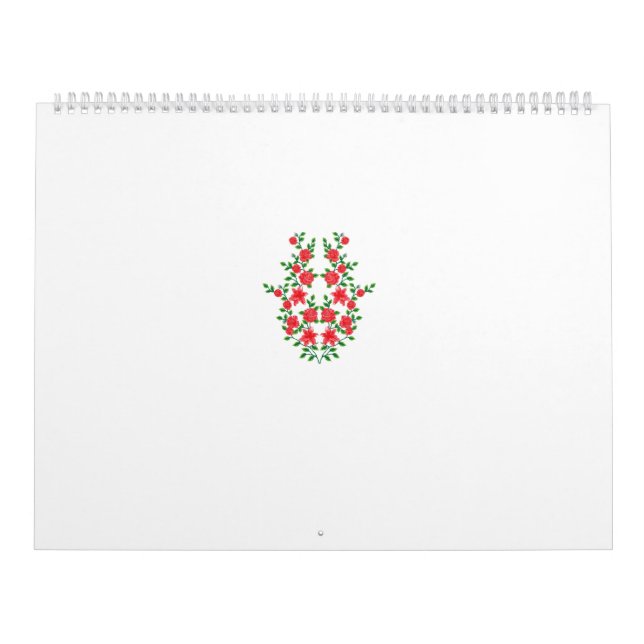 a bunch of red flowers on a white background calendar (Cover)