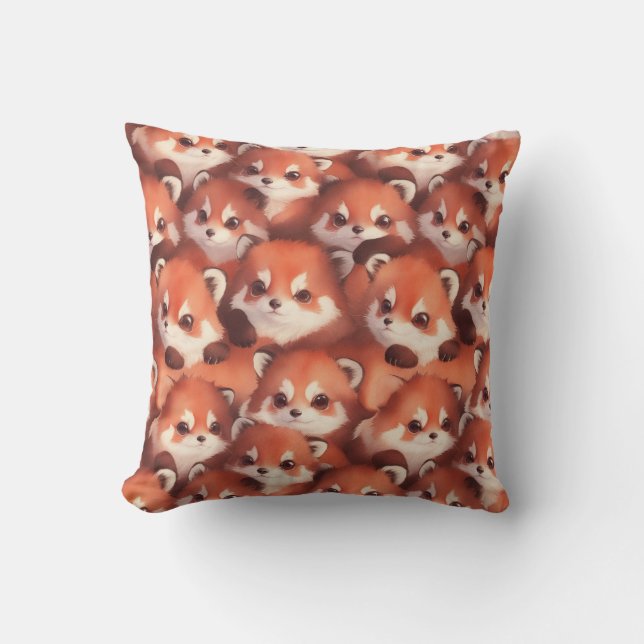A bunch of red pandas cushion (Front)