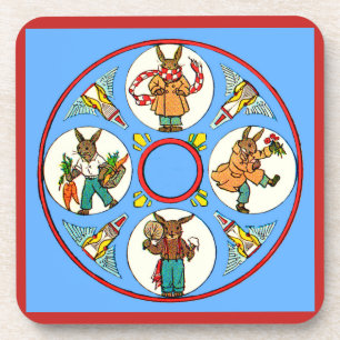 a bunny’s four seasons coaster