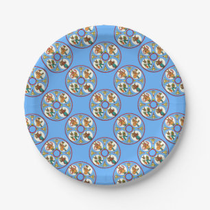 a bunny’s four seasons print paper plate