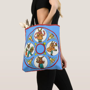 a bunny’s four seasons print tote bag