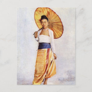 A Burmese Lady, vintage photograph Postcard