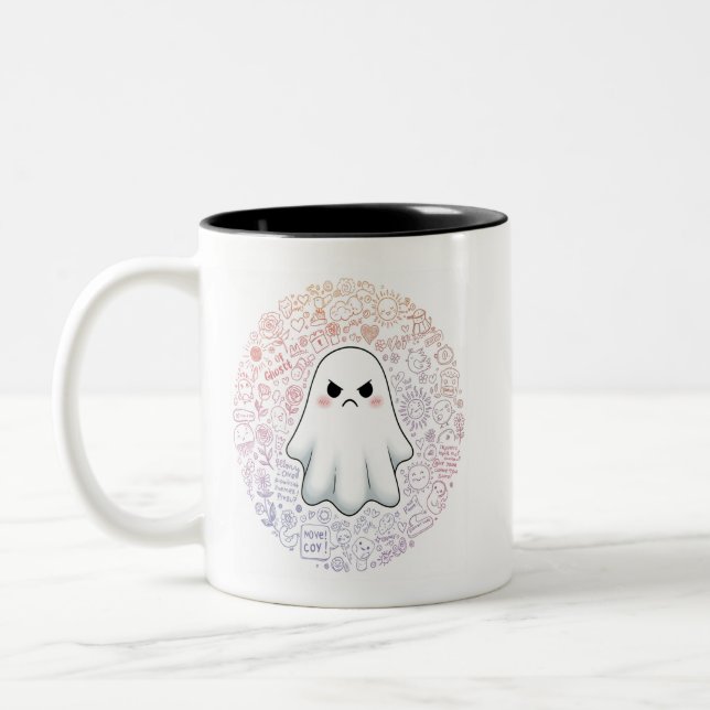 A Burst of Doodle Joy Two-Tone Coffee Mug (Left)