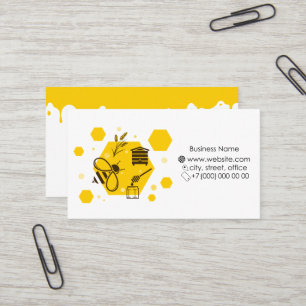 A business card for a beekeeper, honey production