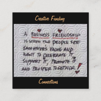 A Business Friendship Square Business Card