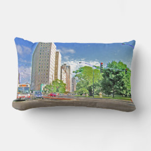 A Busy Chicago Afternoon Lumbar Cushion