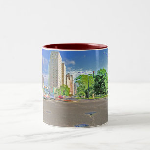 A Busy Chicago Afternoon Two-Tone Coffee Mug