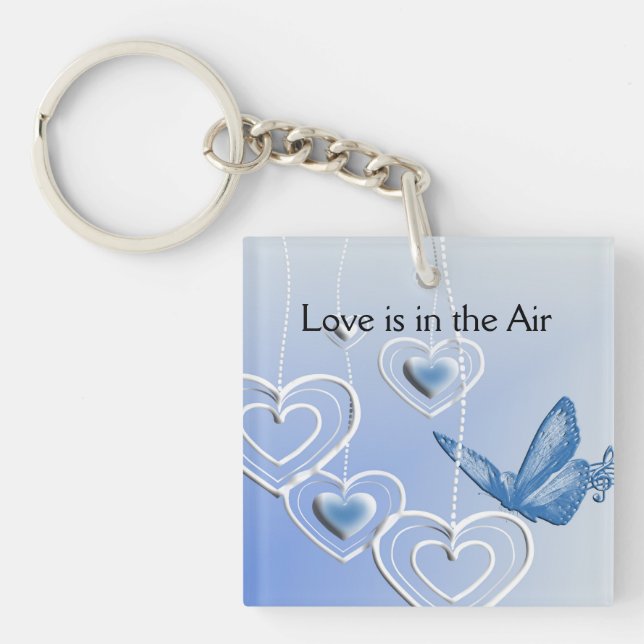 A butterfly and hearts key ring (Front)