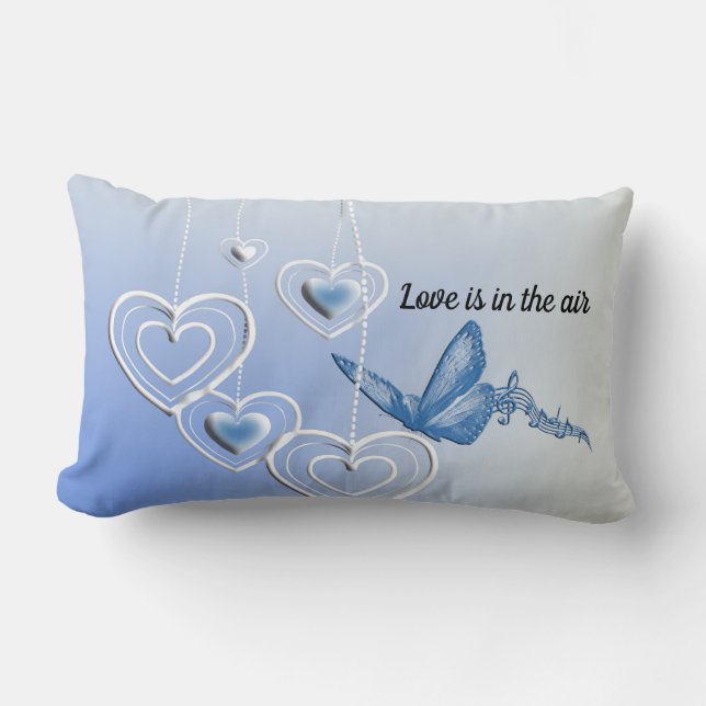 A butterfly and hearts lumbar cushion (Front)