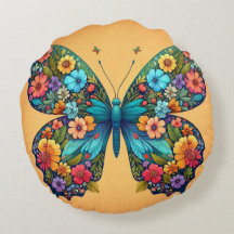 A Butterfly with Strikingly floweral wings Pillow