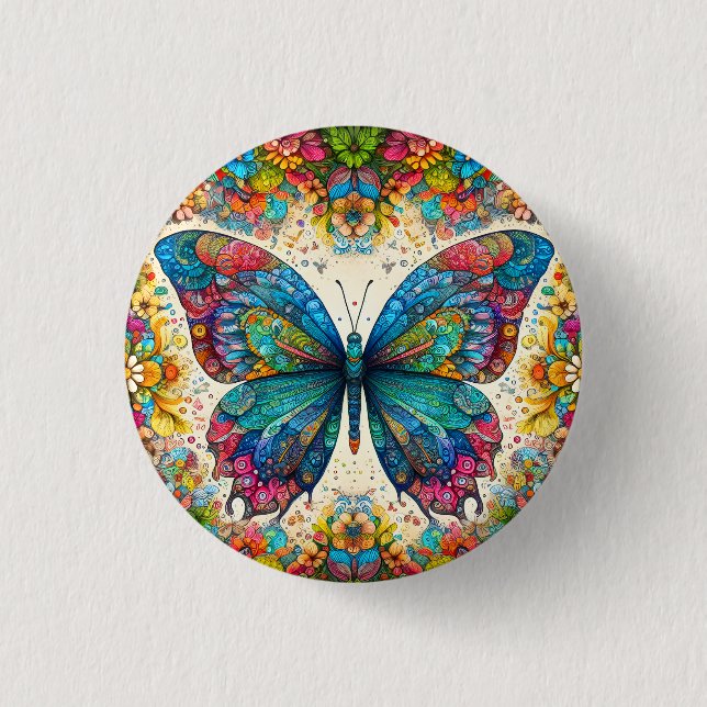 A Butterfly's Rainbow Ballet 3 Cm Round Badge (Front)