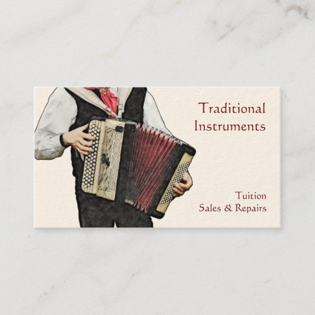 A button accordian player business card (Front)