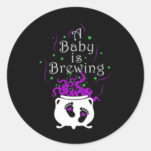 A By Is Brewing Halloween Spooky Ghost Classic Round Sticker