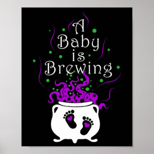 A By Is Brewing Halloween Spooky Ghost Poster