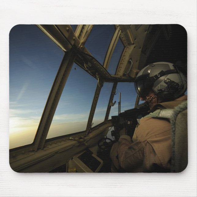 A C-130 Hercules pilot scans the horizon Mouse Pad (Front)