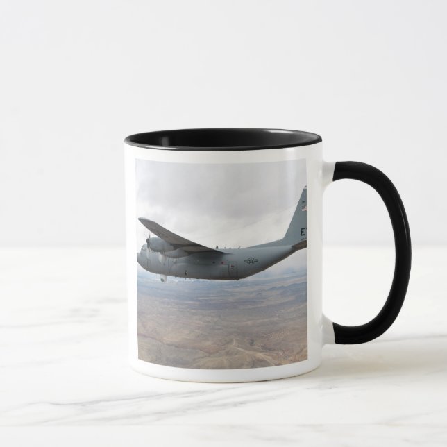 A C-130 Hercules soars through the sky Mug (Right)