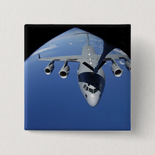 A C-17 Globemaster III receives fuel 2 15 Cm Square Badge