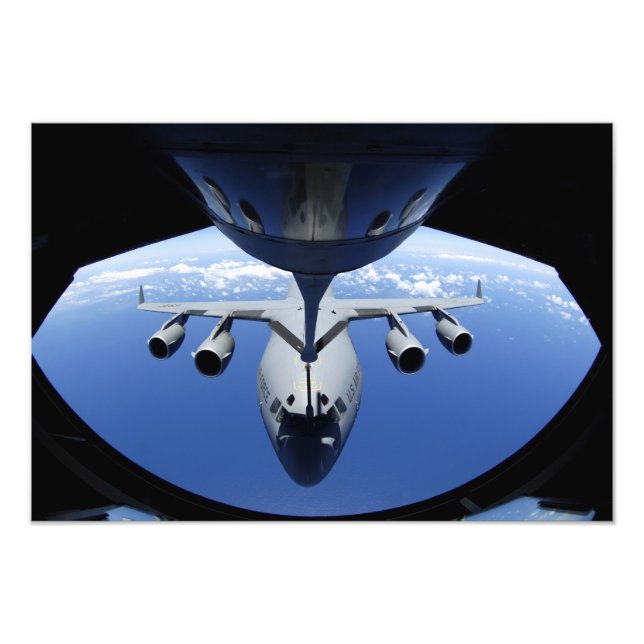 A C-17 Globemaster III receives fuel Photo Print (Front)