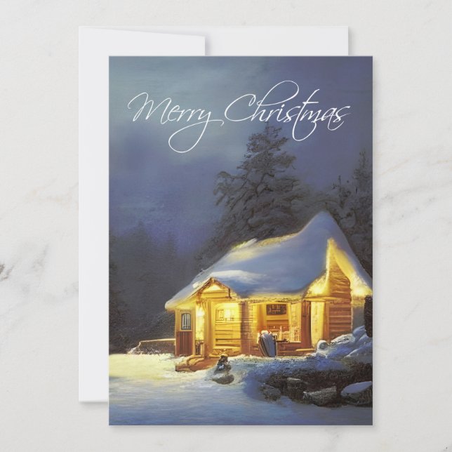 A Cabin Christmas Holiday Card (Front)