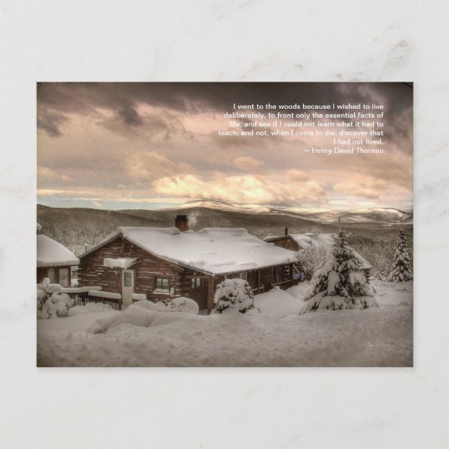 A Cabin Snug in the Mountains: Thoreau Postcard (Front)