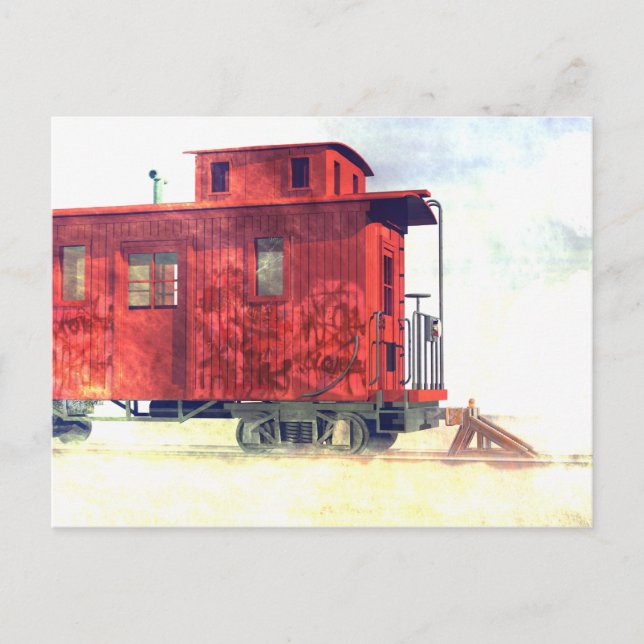 A caboose at the end of the line postcard (Front)
