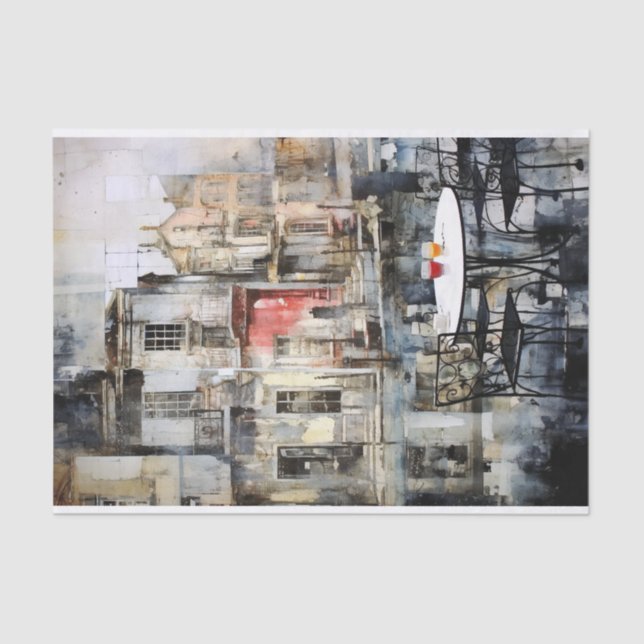 A cafe in the city tissue paper (Front)