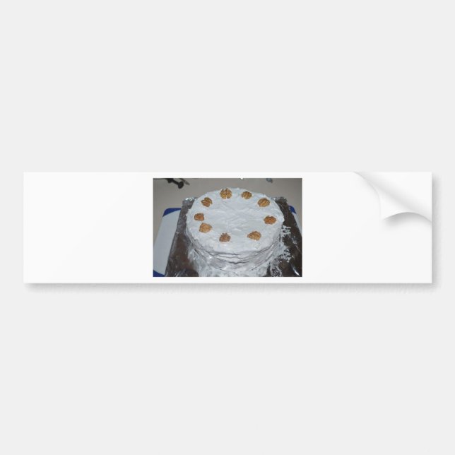 A cake with frosting bumper sticker (Front)
