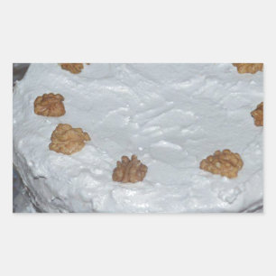 A cake with frosting rectangular sticker