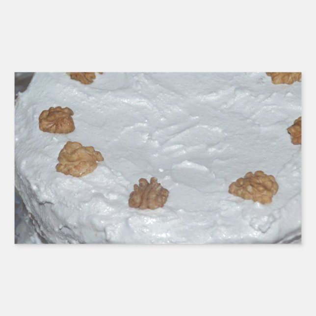 A cake with frosting rectangular sticker (Front)