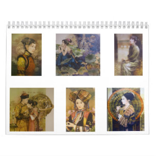 A calendar of traditional Chinese courtesans