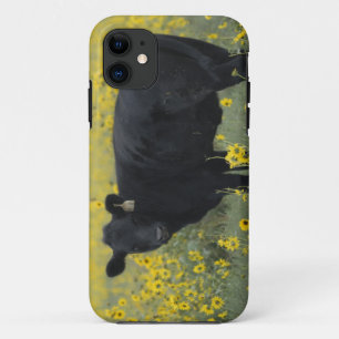 A calf amid the sunflowers of the Nebraska iPhone 11 Case