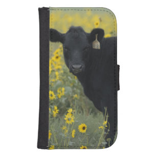 A calf amid the sunflowers of the Nebraska Samsung S4 Wallet Case