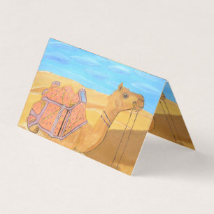 A camel business card folded