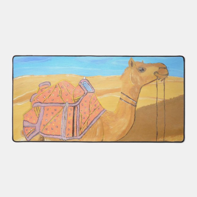 A camel desk mat (Front)